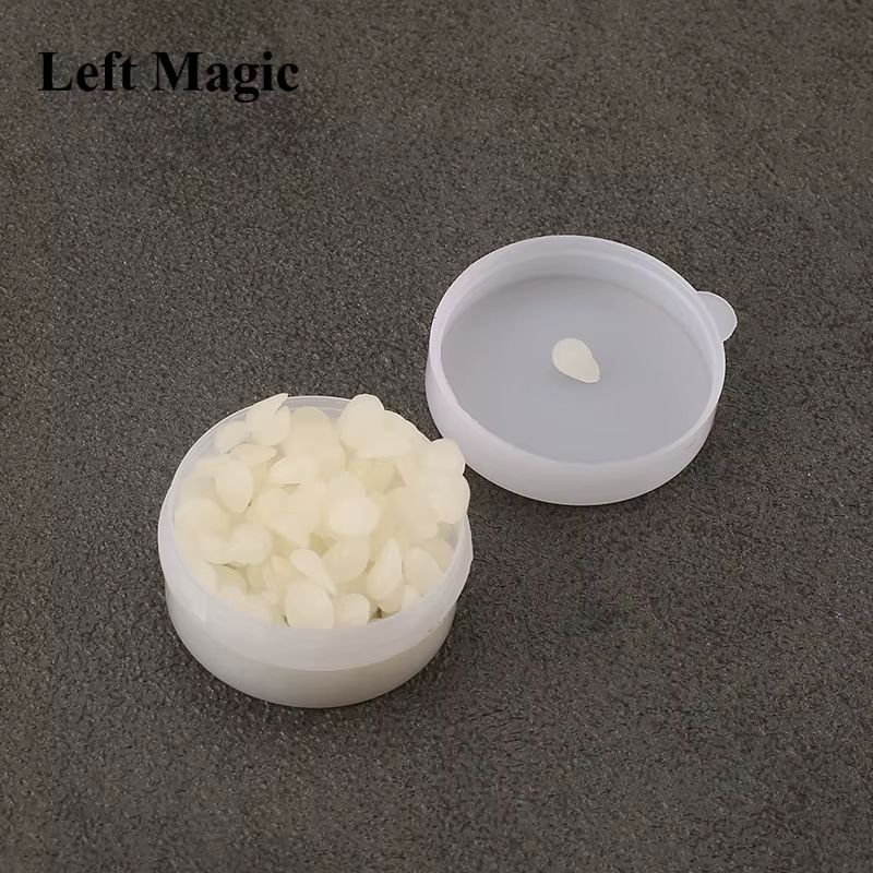 Accessoires magiques/Pellets de cire pour magiciens (blanc), utilisés pour un fil invisible de tour de magie flottant, accessoires de comédie, gros plan