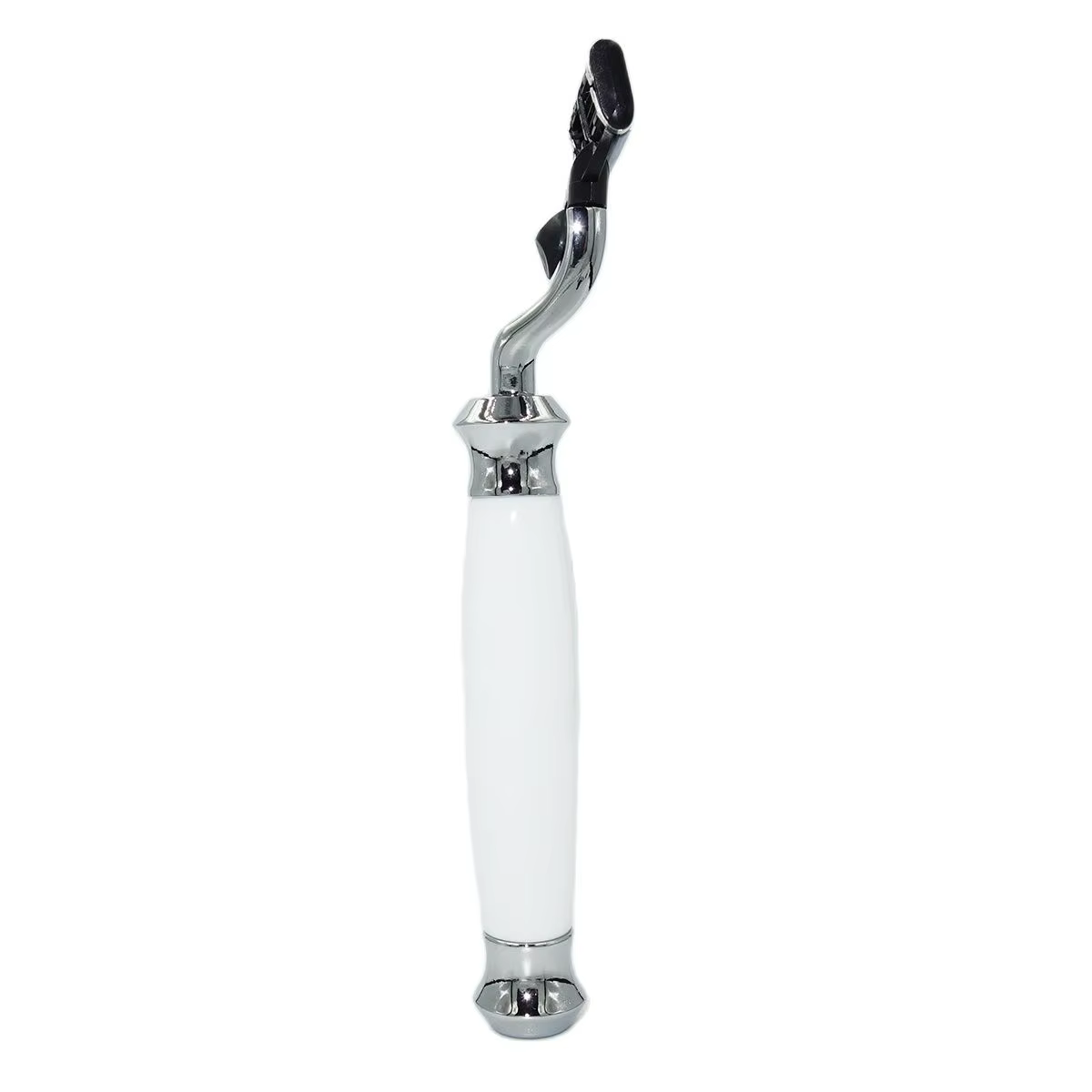 IRAZOR Classic Mach 3 rasoir de sécurité pour hommes rasage de la barbe épilation poignée acrylique en résine blanche avec cartouche de lame à 3 couches