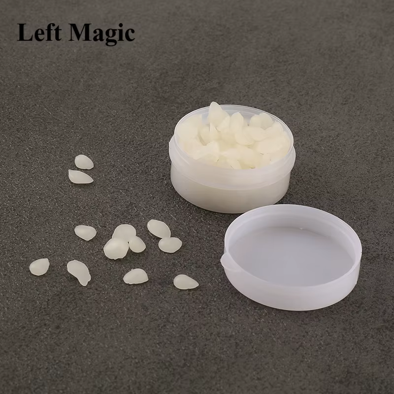 Accessoires magiques/Pellets de cire pour magiciens (blanc), utilisés pour un fil invisible de tour de magie flottant, accessoires de comédie, gros plan