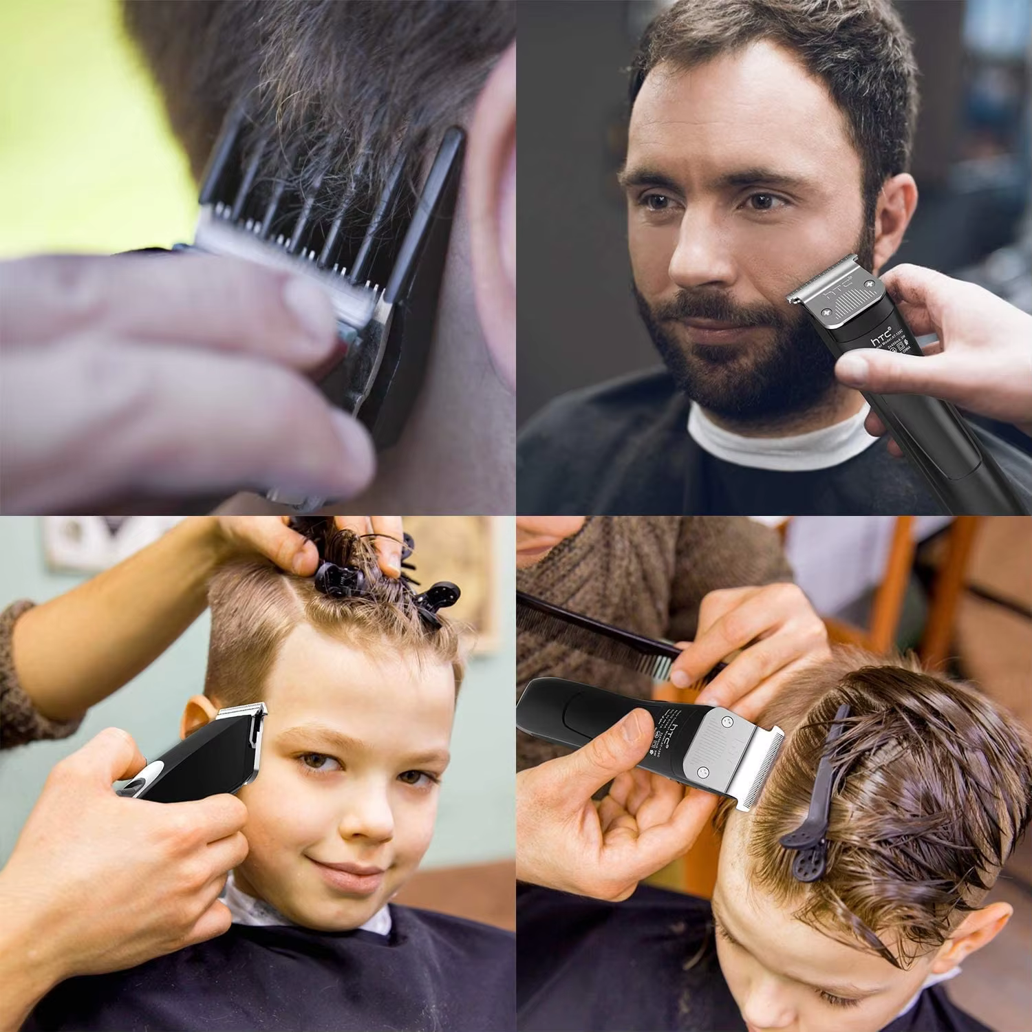 HTC – tondeuse à barbe électrique sans fil pour hommes