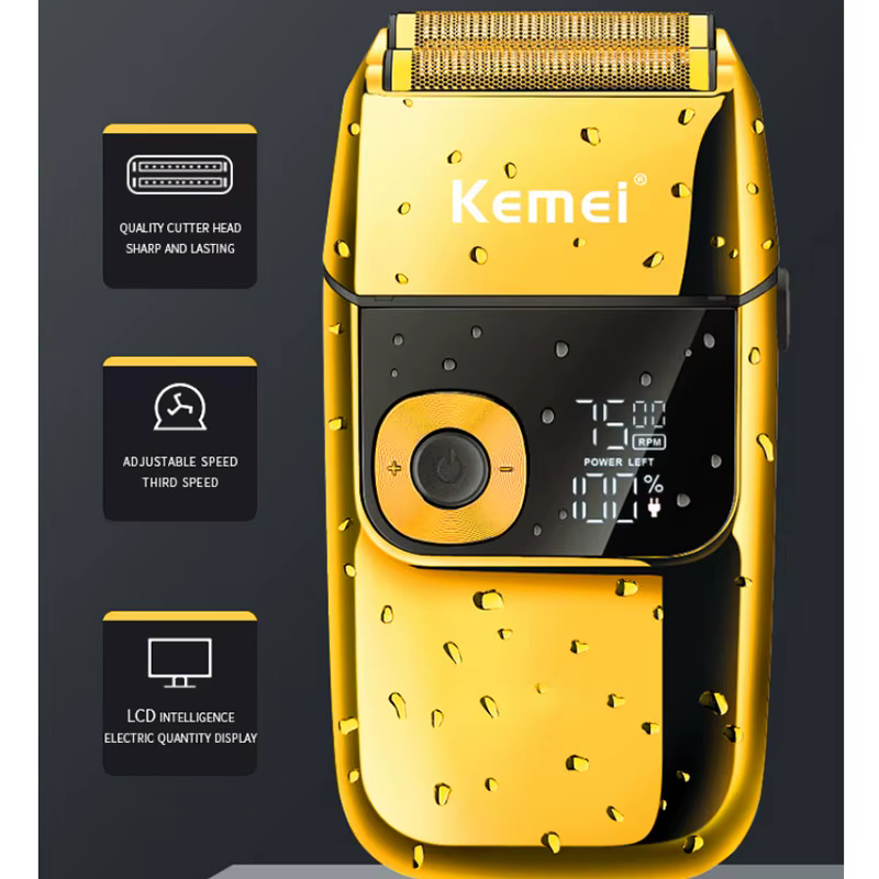 Kemei 2028 barbier professionnel barbe cheveux rasoir pour hommes