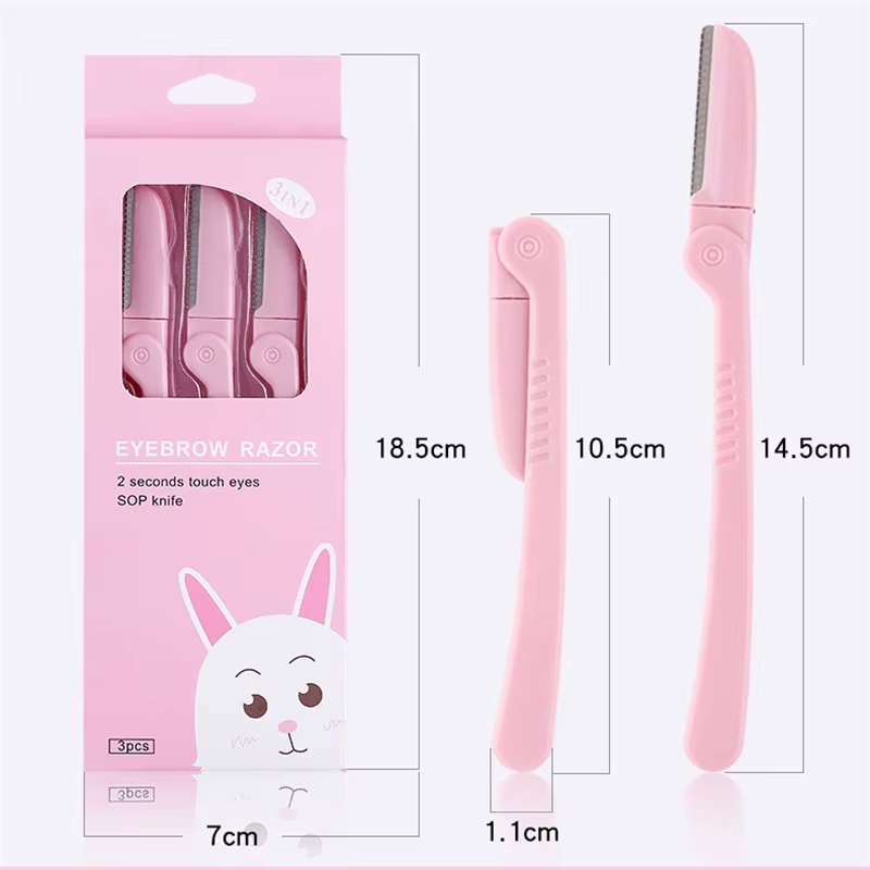 Tondeuse à sourcils pliante rose
