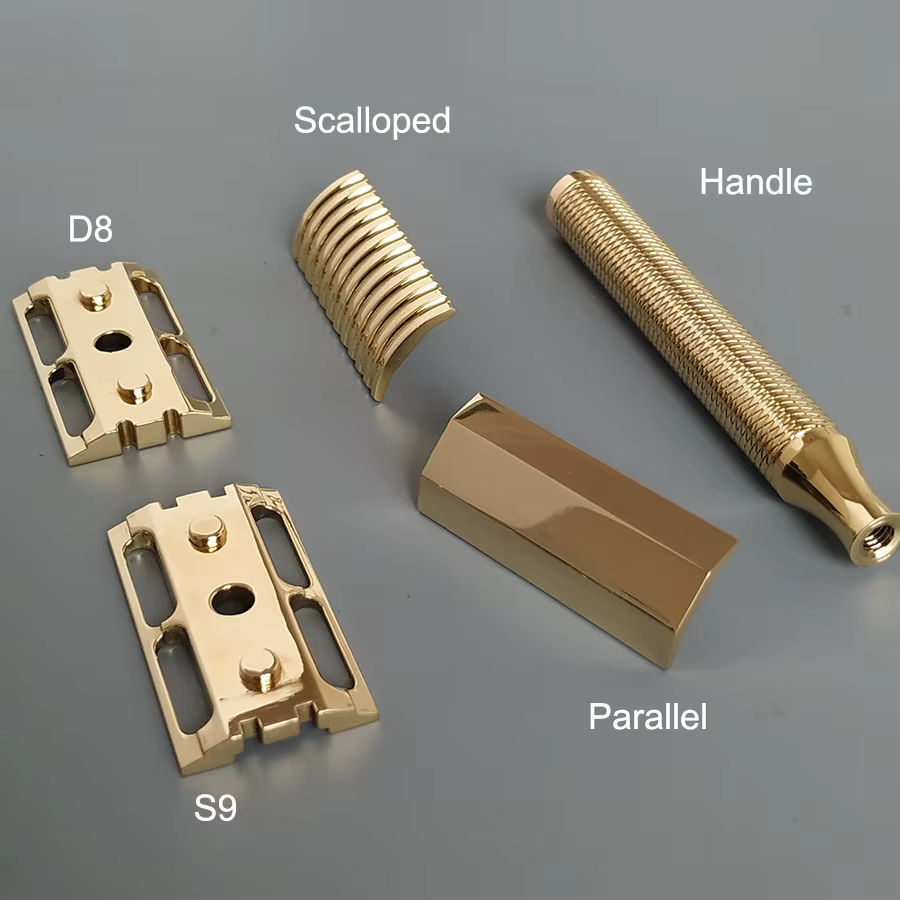 Dscosmetic D8/S9 Rasoir de sécurité à double tranchant en laiton FABRIQUÉ PAR CNC