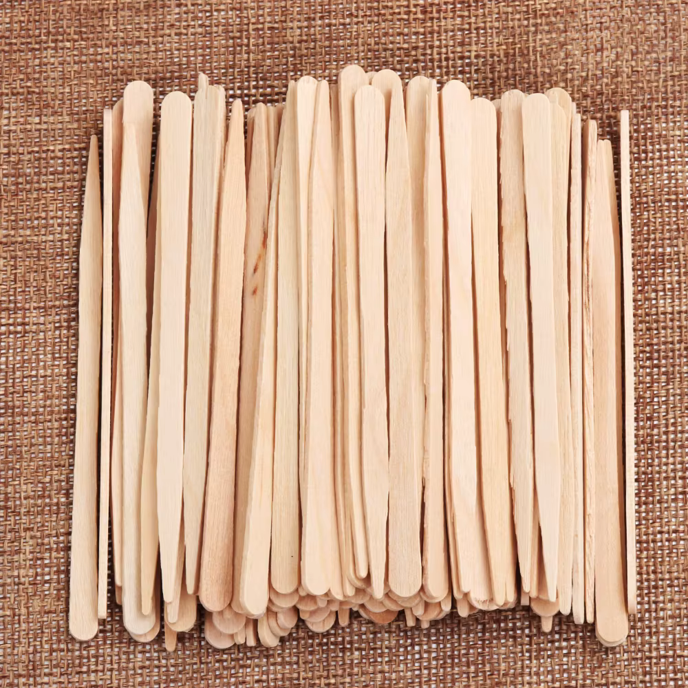 Kit de spatule en bois de bambou pour épilation au poulet