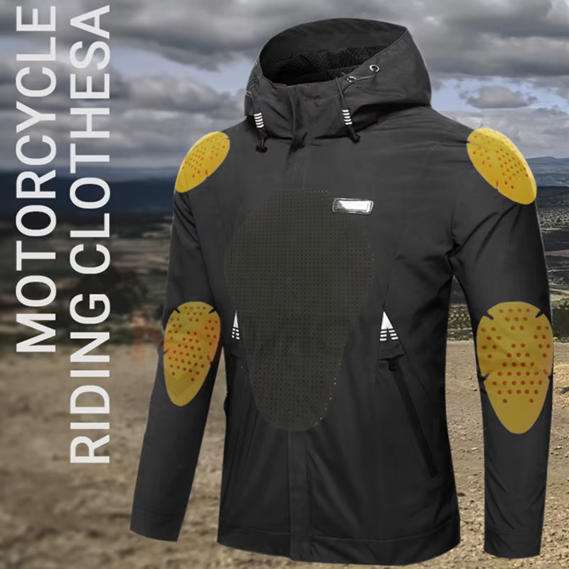 Vestes de moto noires imperméables pour hommes, manteau de moto, protection CE, course de vélo de course, coulée, vêtements de motocross