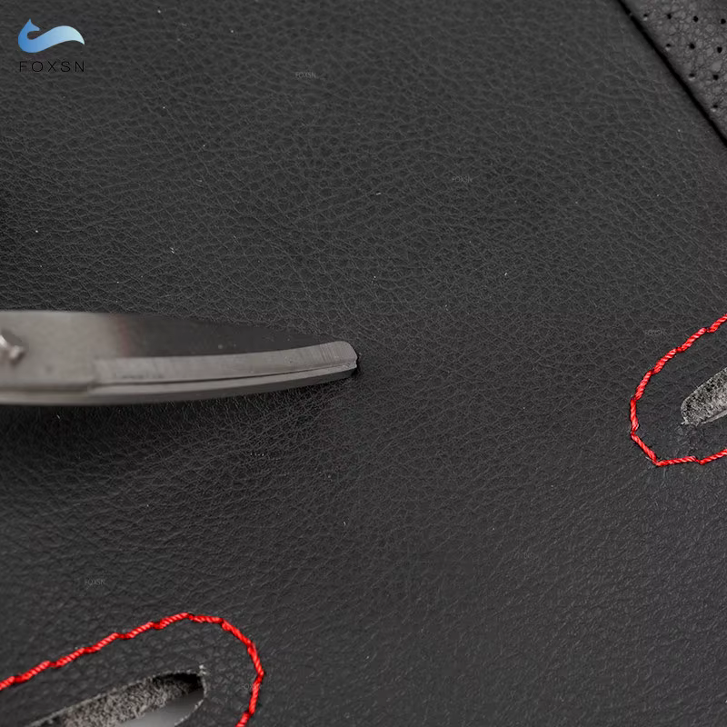 Couverture de volant intérieur de voiture en cuir microfibre perforé tressé à la main, accessoires de garniture pour citroën Triumph Old C4 c-quatre