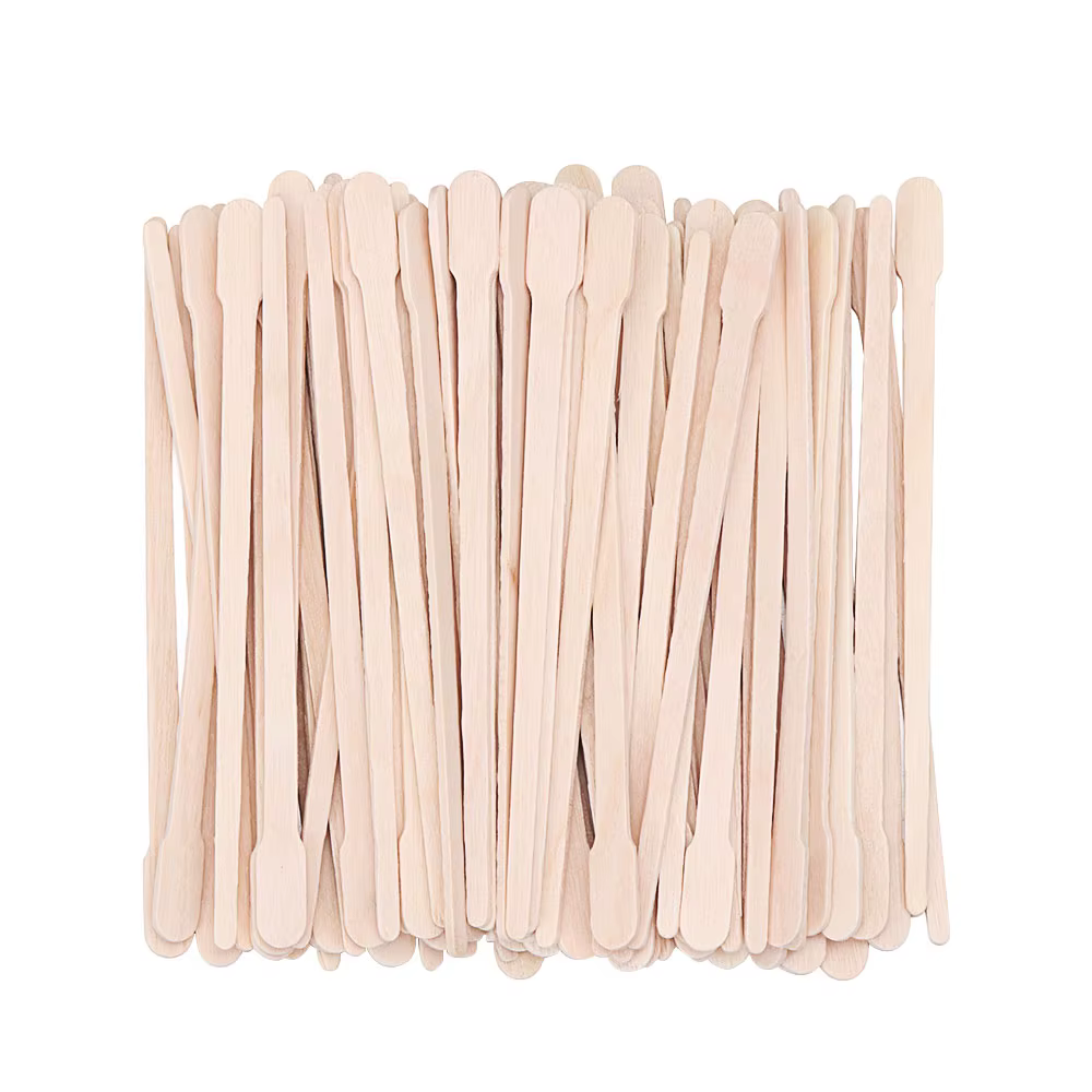 Kit de spatule en bois de bambou pour épilation au poulet