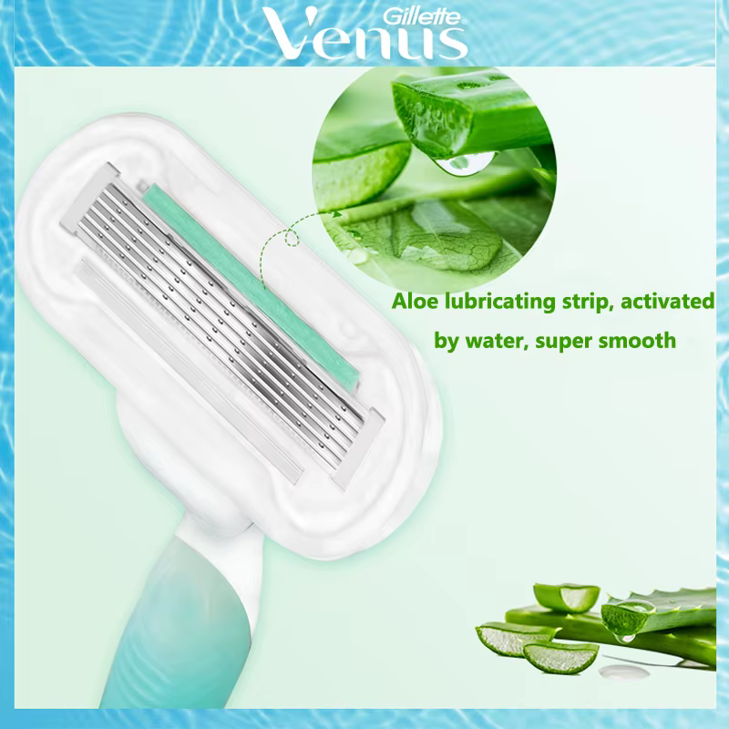 Gillette – lames de rasoir à 5 couches en aloès Venus