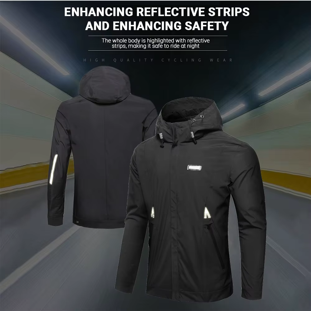 Vestes de moto noires imperméables pour hommes, manteau de moto, protection CE, course de vélo de course, coulée, vêtements de motocross