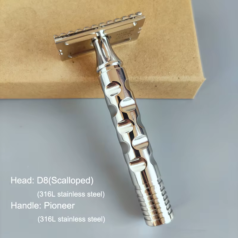Rasoir de sécurité à double tranchant en acier inoxydable D8 316L de Dscosmetic