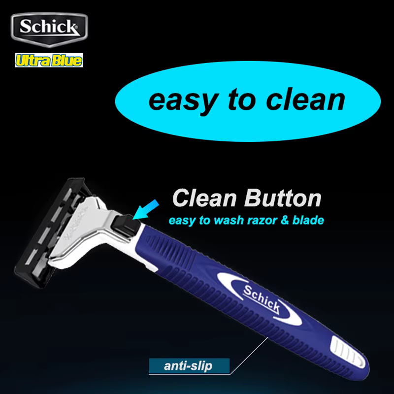 1 rasoir 17 lames/ensemble Original Schick Ultra bleu lames