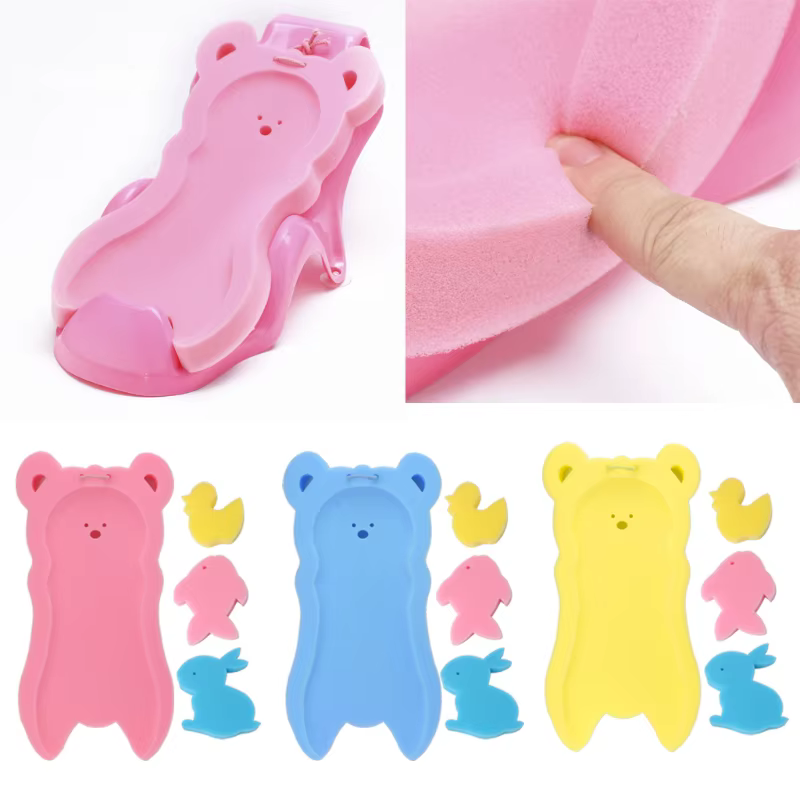 Coussin éponge antidérapant pour nouveau-né, bain pour bébé, soins pour bébé