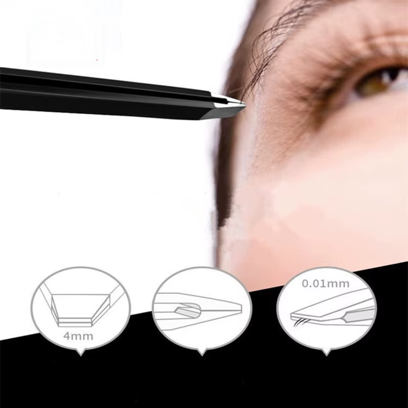 Pince à sourcils noire en acier inoxydable