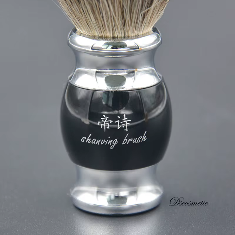 Brosse à raser poils de blaireau pur avec manche en résine