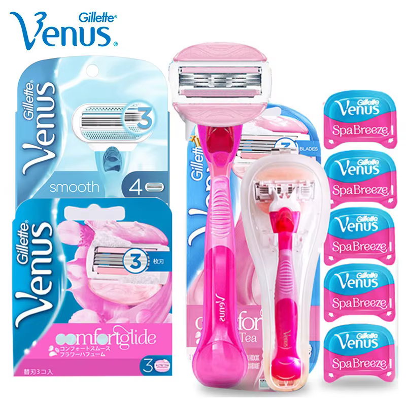 Gillette – Rasoir Venus Breeze 3 Couches en Acier Inoxydable pour Femme