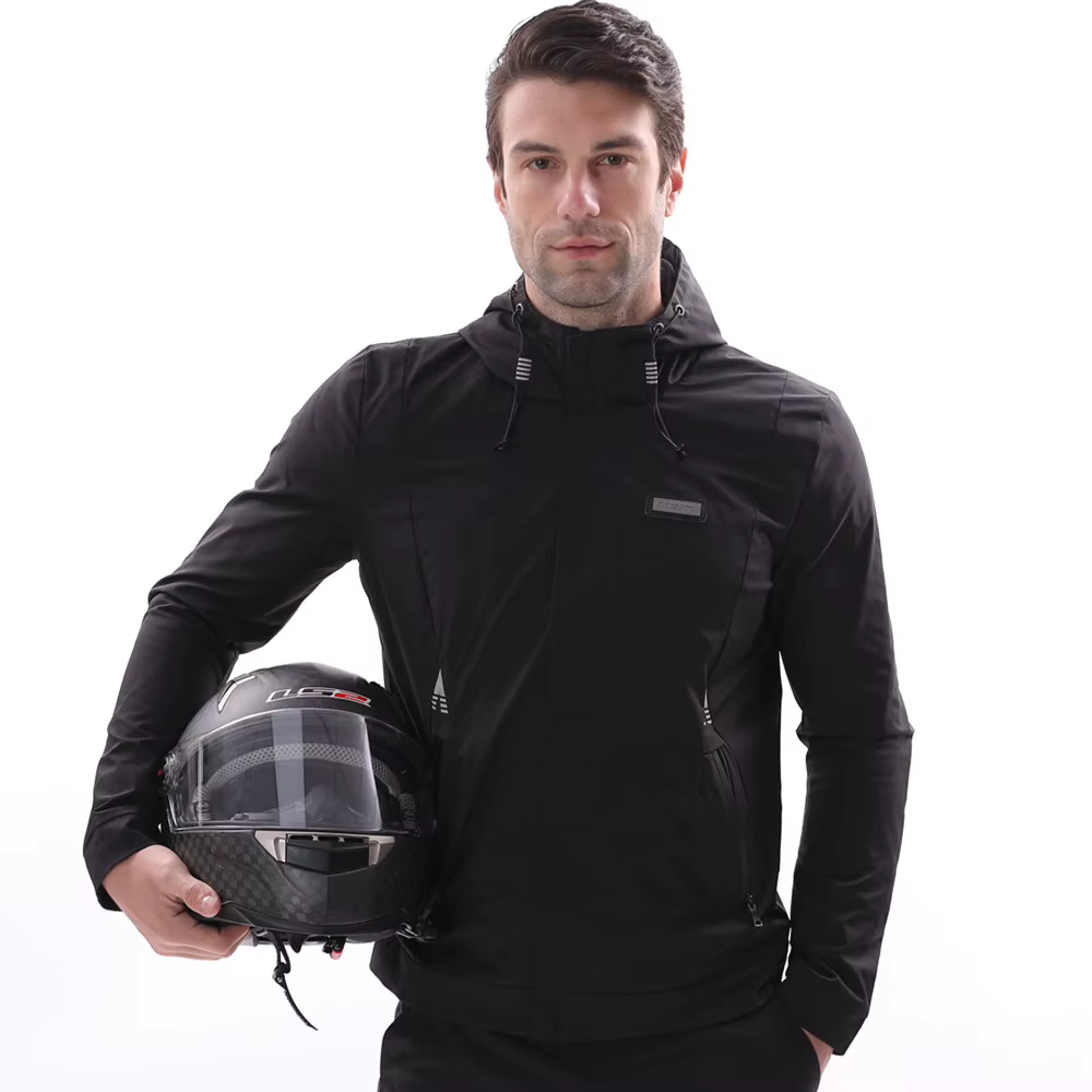 Vestes de moto noires imperméables pour hommes, manteau de moto, protection CE, course de vélo de course, coulée, vêtements de motocross