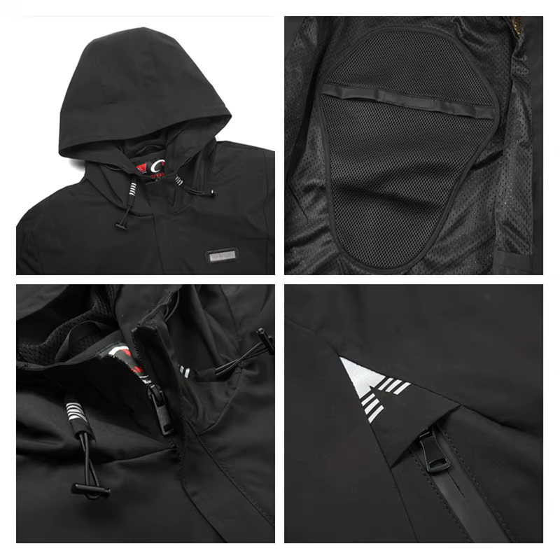 Vestes de moto noires imperméables pour hommes, manteau de moto, protection CE, course de vélo de course, coulée, vêtements de motocross
