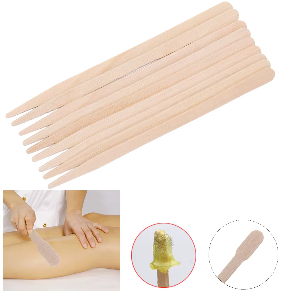 Kit de spatule en bois de bambou pour épilation au poulet