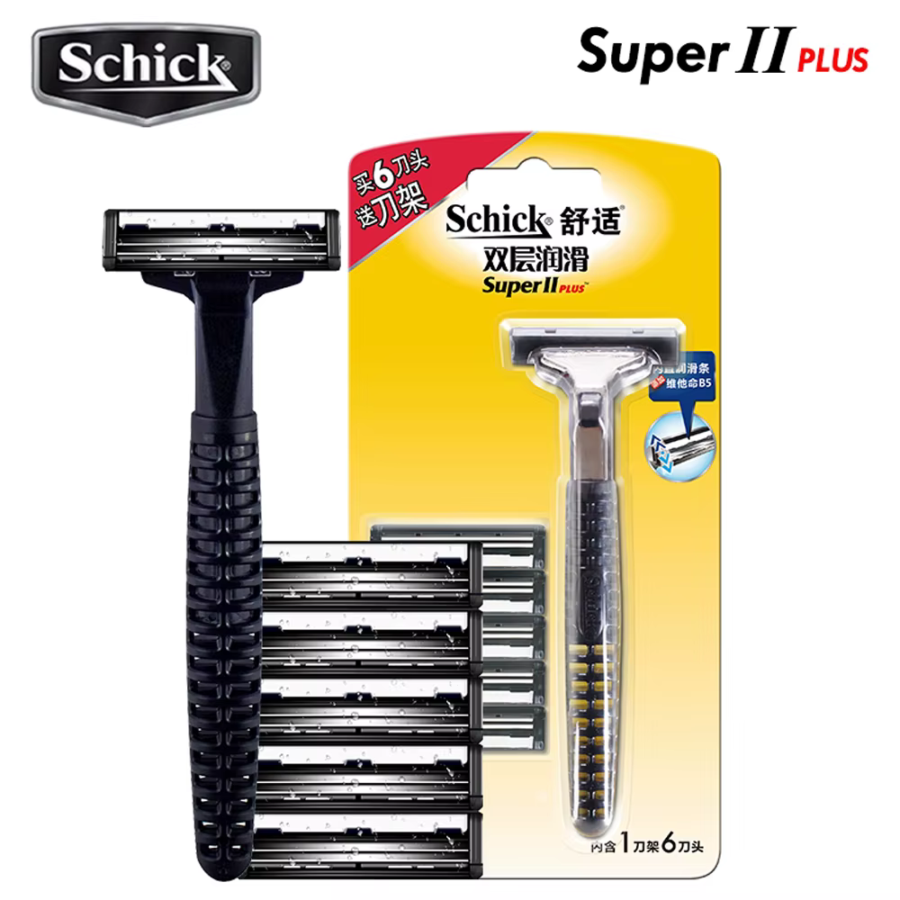 6 lames + 1 rasoir Original Schick Super 2 PLUS visage