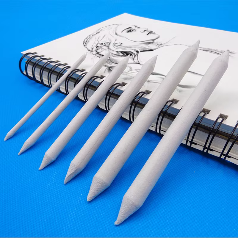 Lot de 3/6 Tortillons de Dessin Blancs pour Estompage et Estompage des Frottements, Outil de Croquis au Charbon, Stylo en Papier de Riz, Fournitures d'Artiste