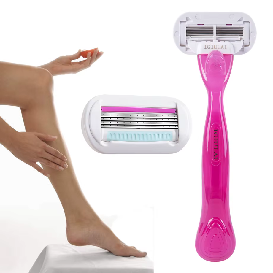 (1 poignée + 11 lames) lame de rasoir de sécurité de qualité femmes beauté Bikini épilation ensemble de rasage têtes de