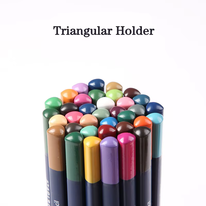 GIORGIONE-Ensemble de crayons d'interconnexion triangulaires en bois, crayons de couleur à dessin, ensembles d'art, fournitures scolaires de coloriage