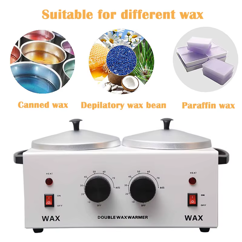 Chauffe-cire double pour paraffine, machine à cire dépilatoire pour SPA, épilateur pour mains et pieds, outil d'épilation