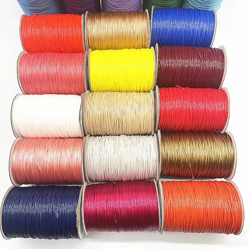 Corde de perles cirées pour bijoux, collier, bracelet fait main, bricolage, nouveau, 1.5mm, 10 mètres