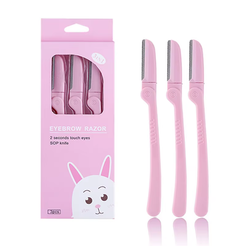 Tondeuse à sourcils pliante rose