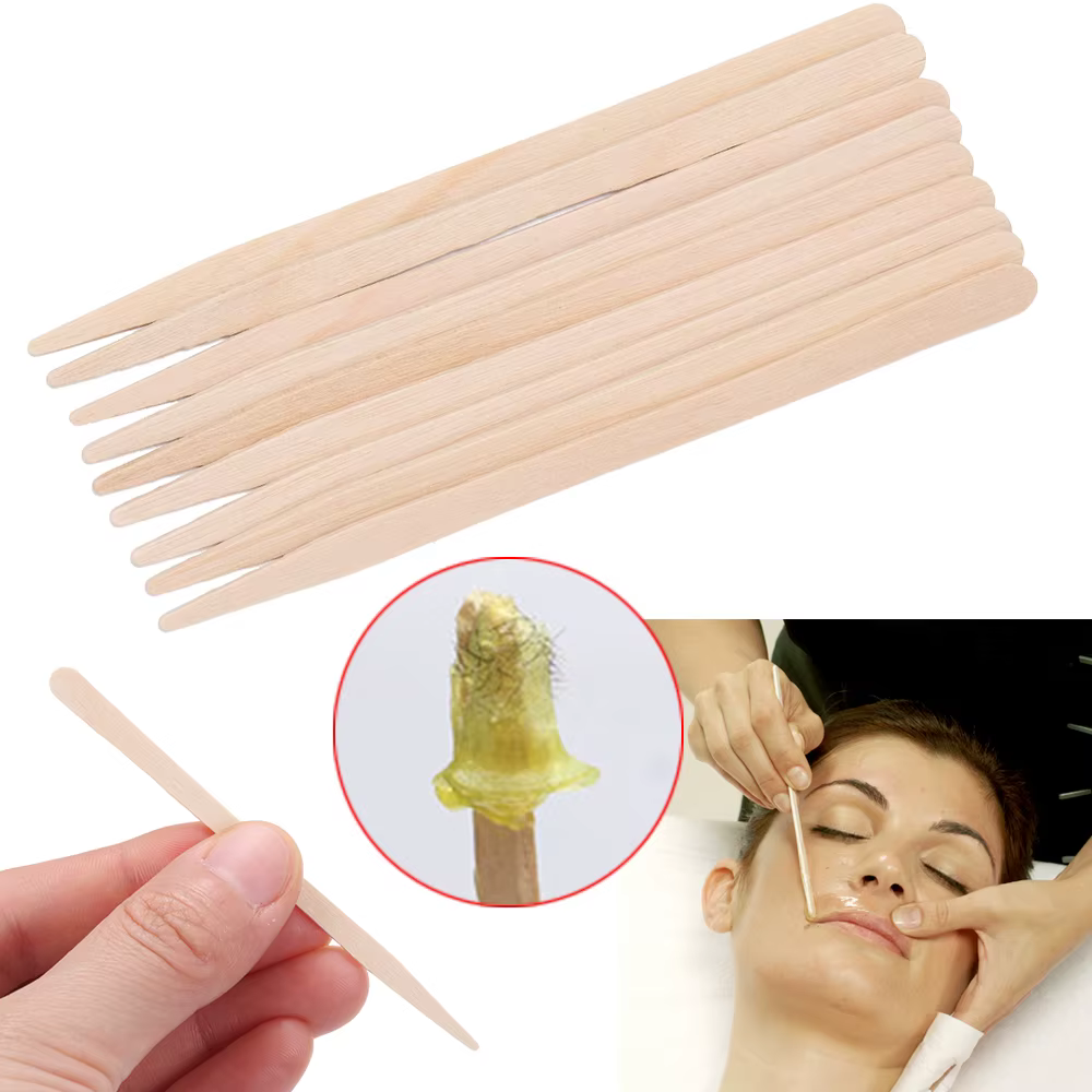 Bâtonnets applicateurs en bois pour épilation du visage et des sourcils