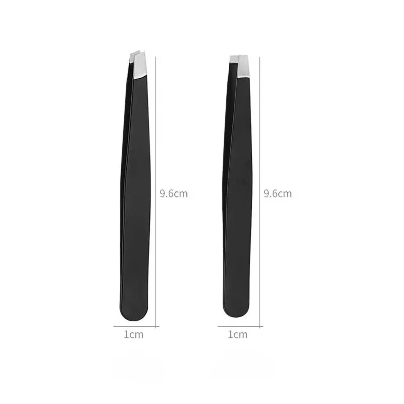 Pince à sourcils noire en acier inoxydable