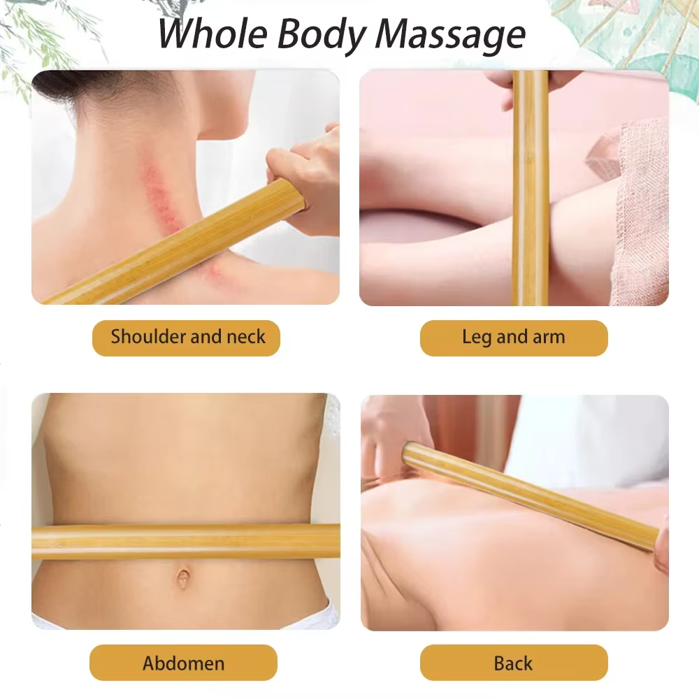 Bâtons de massage Maderoterapia en bambou naturel