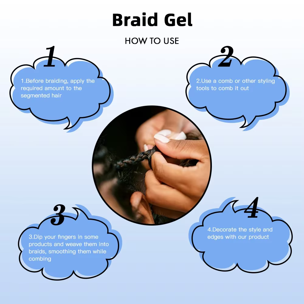 Braid Gel for Perfectly Styled Braids Twists Long Lasting Hair Braiding Gel Styling Control Smooth Non-Flaking Twist Styling Wax