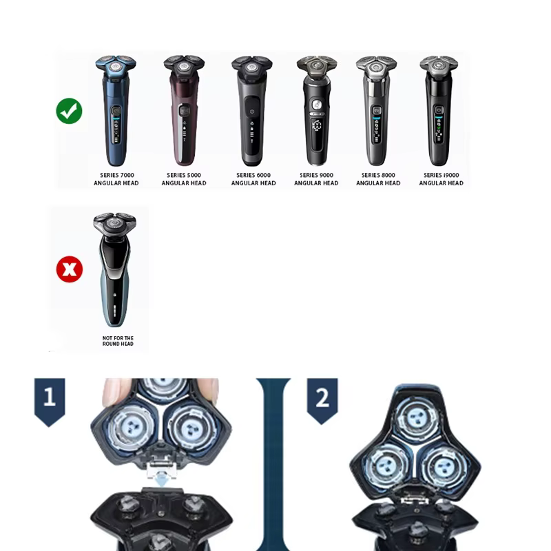1 paquet de têtes de rasage de remplacement originales SH71/50 compatibles avec les rasoirs Philips séries S5000 (S5XXX)