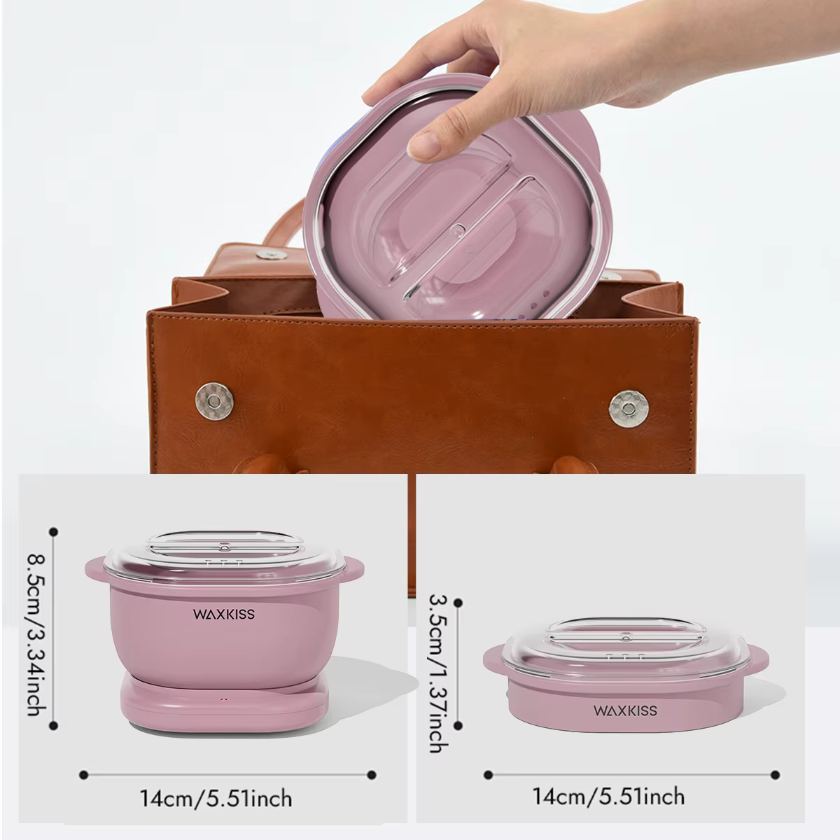 Kit chauffe-cire en silicone pliable WXKISS 15 pièces avec cire végétale naturelle pour l'épilation du corps entier