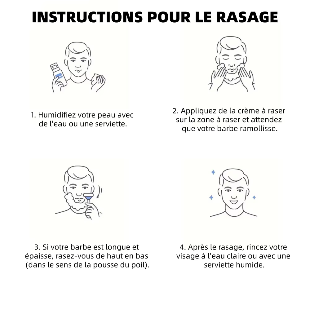 Rasoir à 10 couches (1 porte-rasoir + tête à 4 lames) ensemble