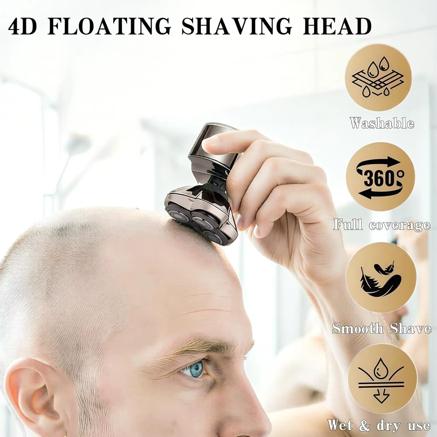 4 Têtes de rasoir flottantes de rechange pour rasoirs électriques Skull Pitbulls Gold Silver Platinum Butterfly Kiss PRO