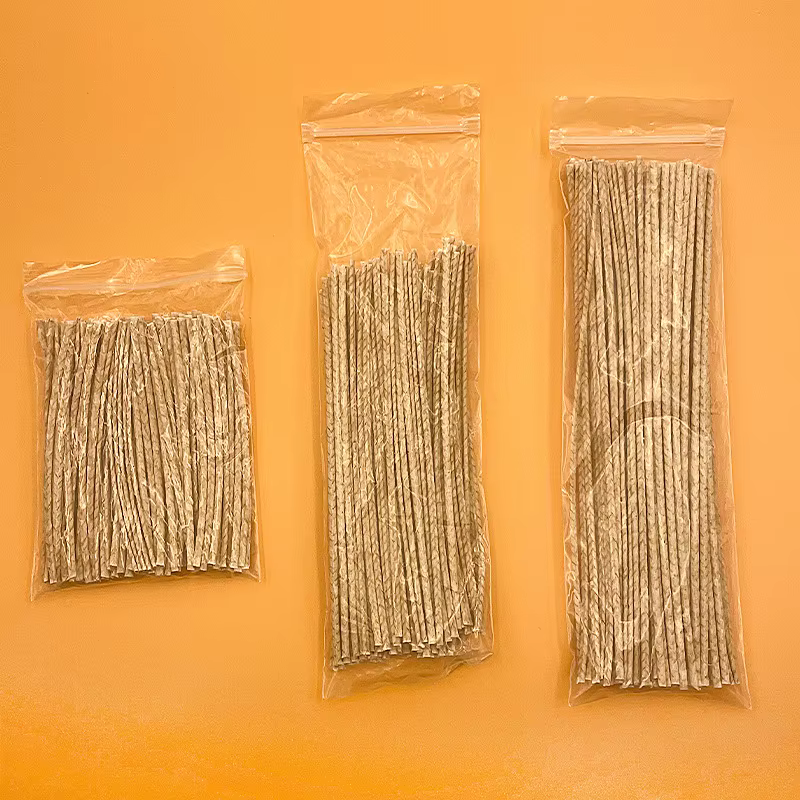 Mèches de bougie en coton ciré sans support, 100 pièces, mèches de bougie originales sans fumée, huile de soja, noyau de cire tissé, bricolage, fabrication de bougies