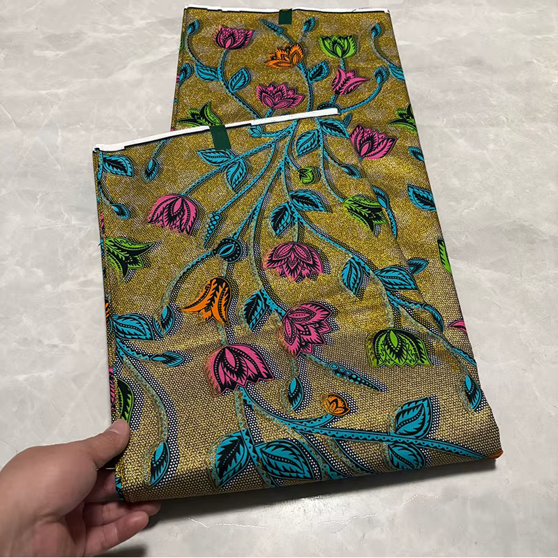 Grand Gold Wax 100% Coton Doux Batik 2025 Tissu Wax Africain Véritable de Haute Qualité Garantie Originale pour Femmes Nigérianes Pagne