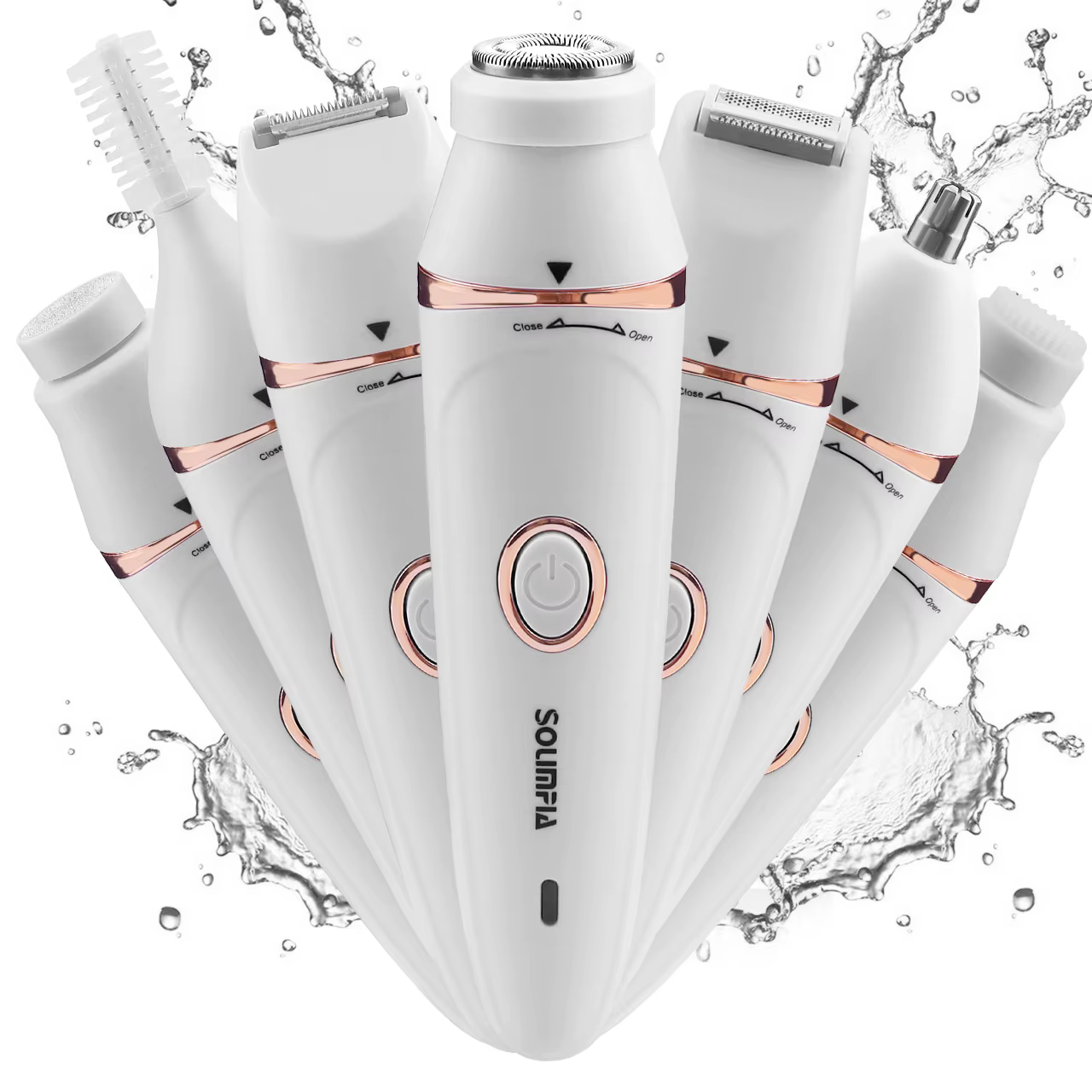 Solimpia 7 en 1 épilation du corps épilateur électrique aisselles cheveux Bikini