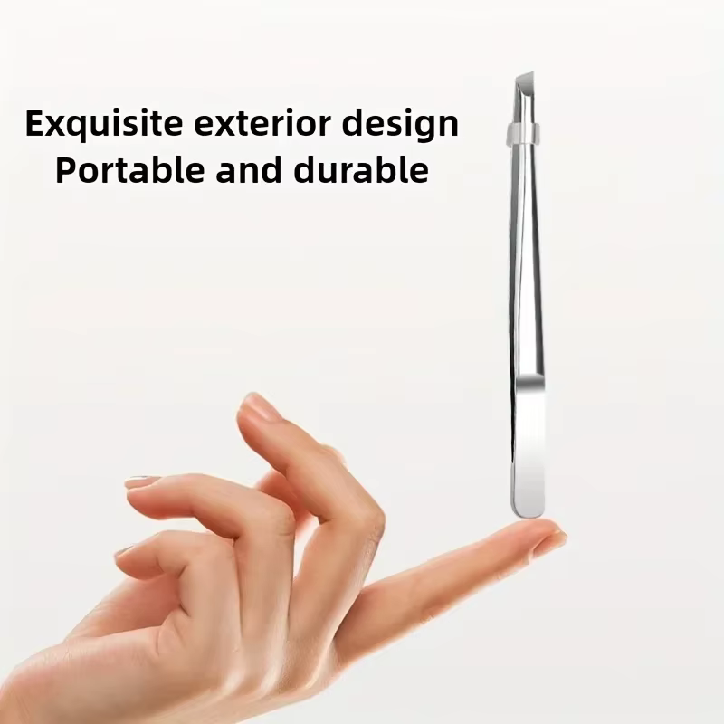 Pince à épiler professionnelle en acier inoxydable pour sourcils et poils du visage