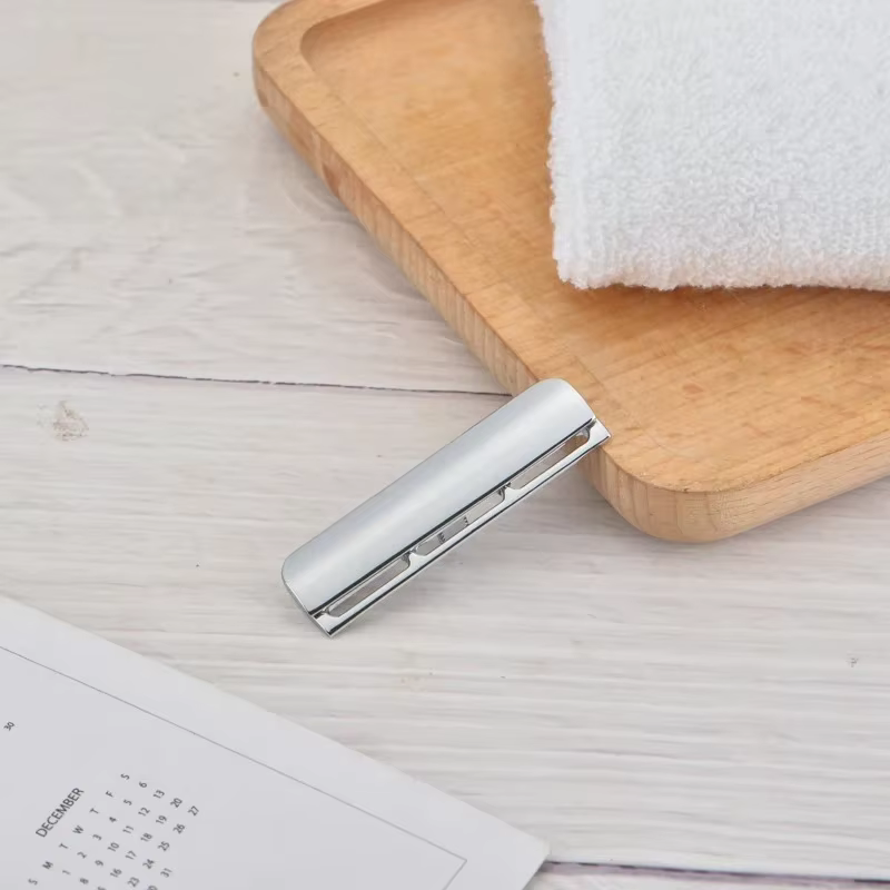 YAQI Excalibur tête de rasoir de sécurité AC couleur chromée à bord unique pour hommes en alliage de Zinc 0.70mm écart