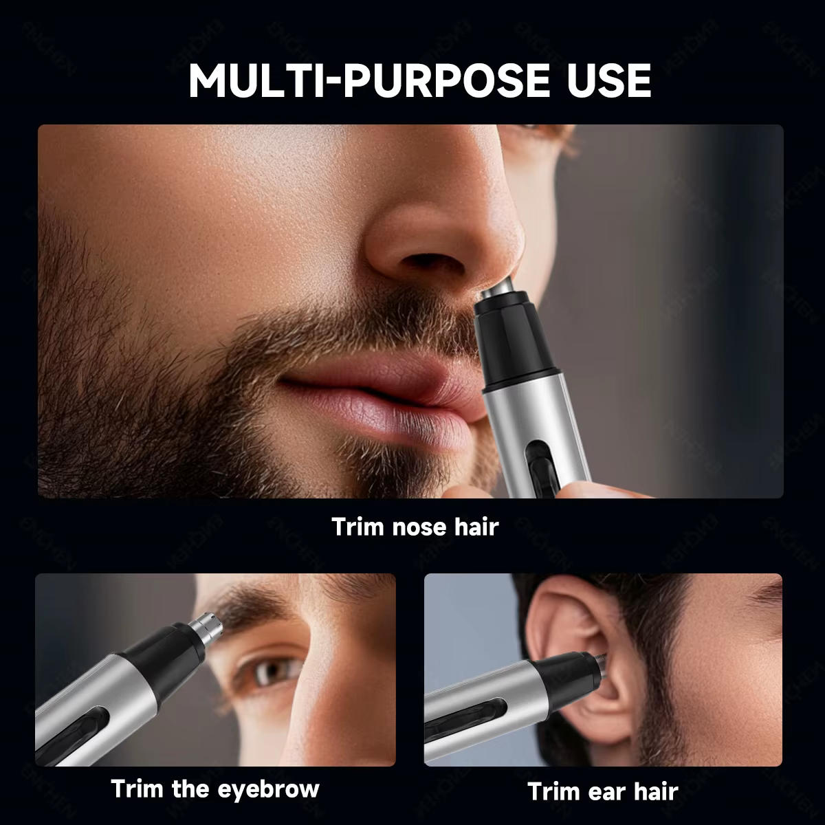 ENCHEN EN001 tondeuse professionnelle pour nez et oreilles avec tête coupée en acier inoxydable