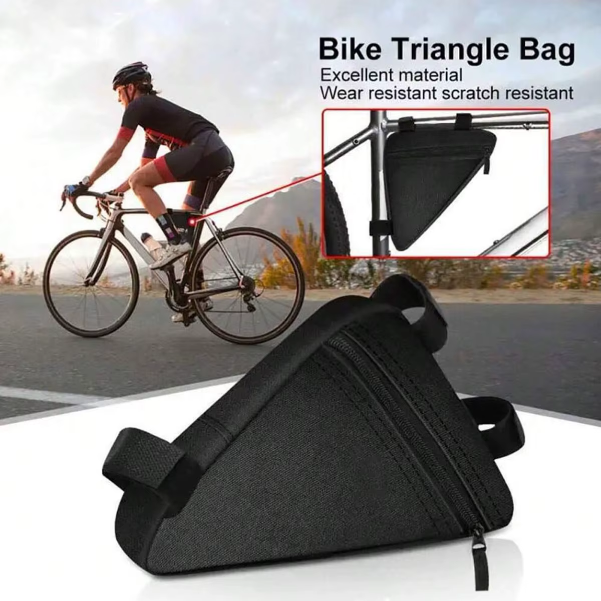 Sac triangulaire pour vélo de montagne, sac à main avec poignée pour cadre avant de vélo, sac pour téléphone, lampe de poche, sac triangulaire pour vélo de route, sac étanche
