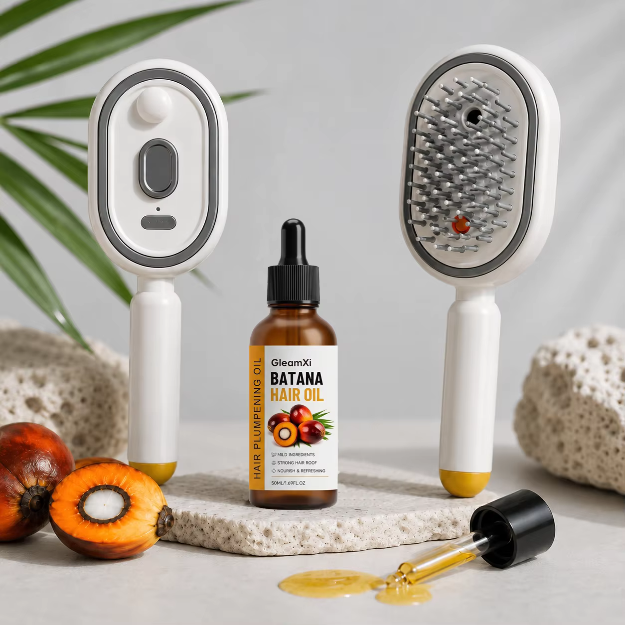 Brosse à cheveux électrique pulvérisatrice et massante