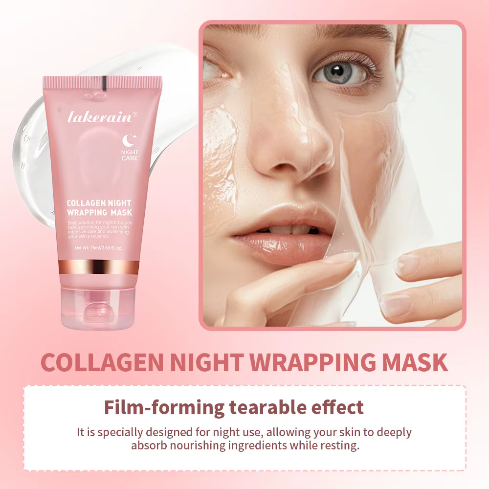 Masque Coréen Anti-Âge au Collagène Profond, Masque Peel-Off Bio Liftant pour le Visage, Masque de Nuit Enveloppant pour Femme