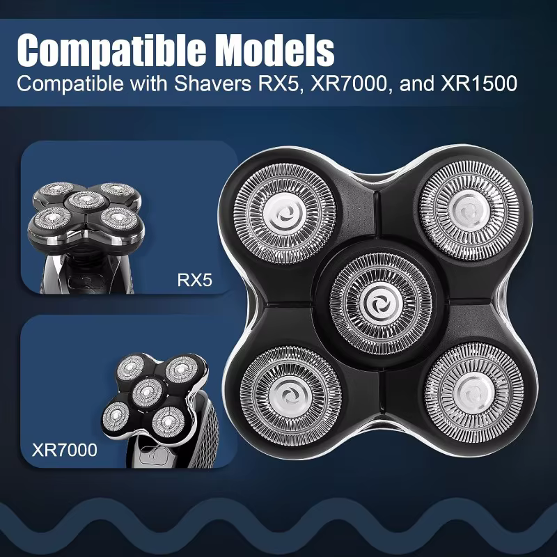 Têtes de rechange pour rasoir à 5 lames compatibles avec Remington RX5/XR7000/XR1500