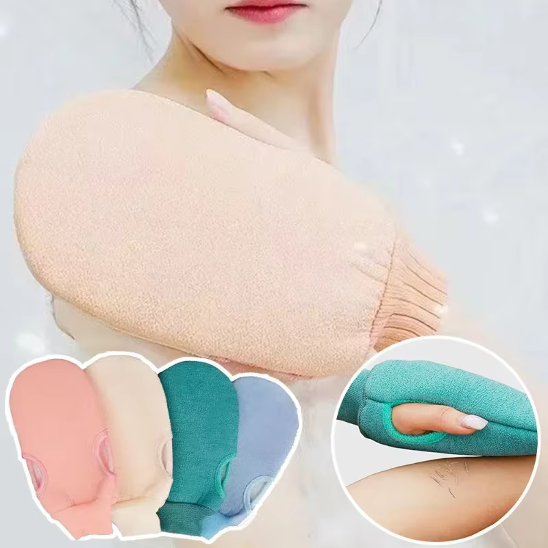 1 Gant de douche exfoliant double face, 1 Gant de massage corporel en mousse, Gants de bain pour gommage et nettoyage en profondeur de la peau, SPA 