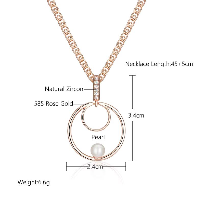 SYOUJYO – collier rond en Zircon naturel pour femmes, Micro cire, couleur or Rose 585, bijoux de luxe à la mode, cadeau