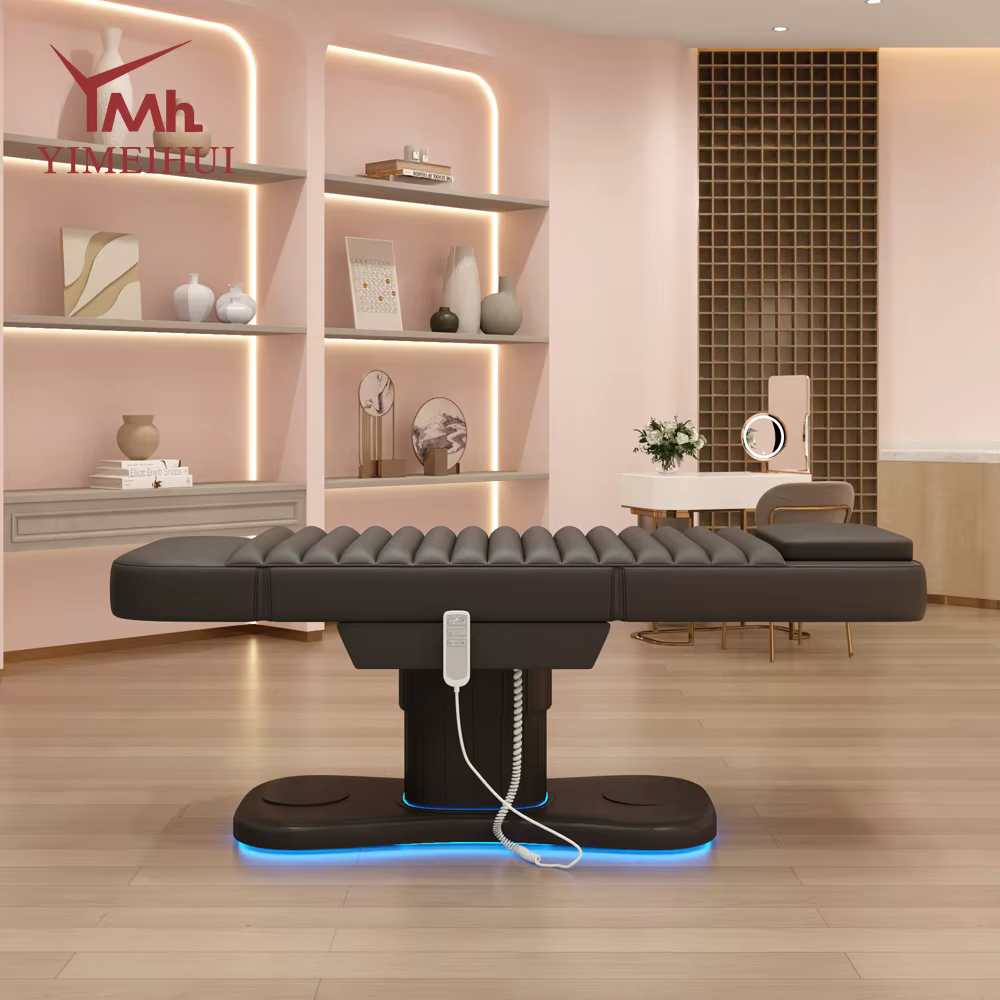 Fauteuil de beauté électrique de luxe à 3 moteurs avec table de massage facial réglable et lit pour extensions de cils pour salon de beauté Camilla